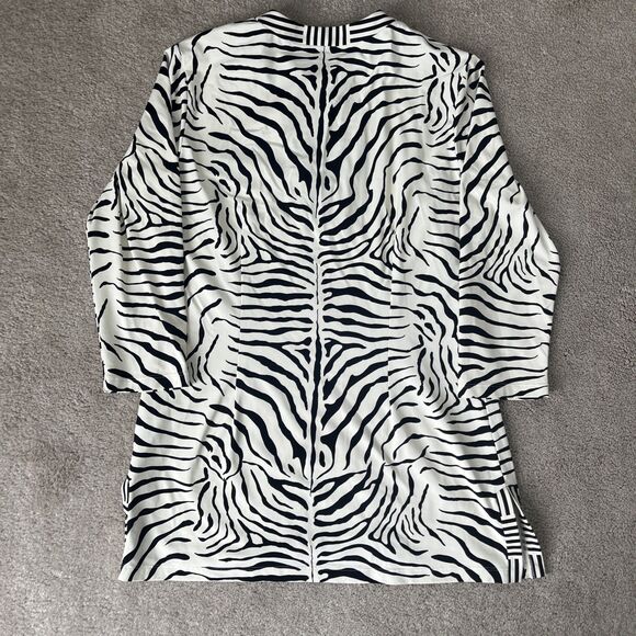 J. McLaughlin Top Womens Medium Catalina Cloth Zebra Print Preppy Career Comfort - Picture 7 of 7